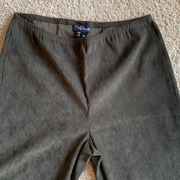 My Nicole Wide Leg Olive Green Faux Suede Pants pull on size medium - Picture 1 of 9